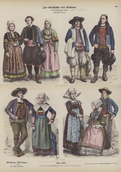 Costumes of Brittany, Late 19th Century by German School