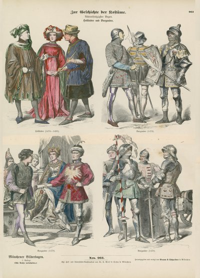Costumes of Burgundy and Holland, 15th Century by German School