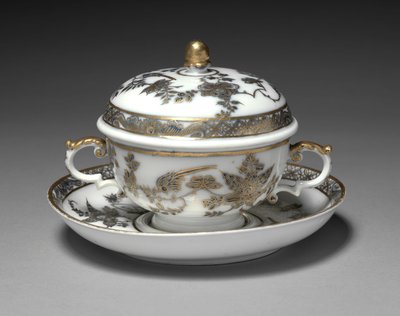 Covered Bowl and Dish by German School