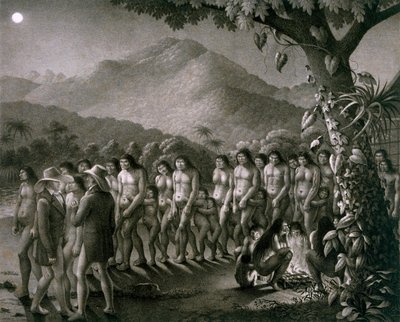 Dance of the Puri Tribe, illustration from the Atlas of a Journey in Brasil by German School