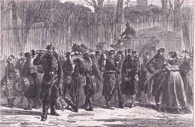 Departure of the Tenth Regiment of National Guards to advanced posts by German School