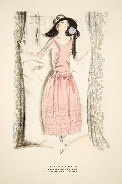 Der Besuch, Tea Dress by Gunther, from Styl, pub. 1922 by German School