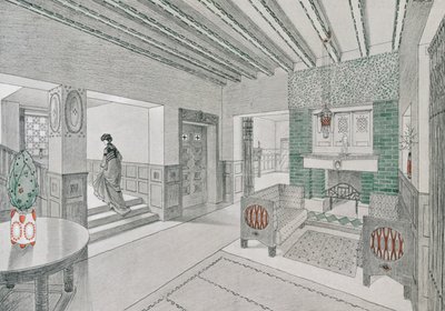 Design for a Living-Hall by Valentin Mink, 1906 by German School