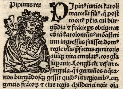 (detail) depicting Pepin I pre-1500 by German School
