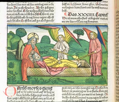 Deuteronomy 34 Death of Moses, from the Nuremberg Bible by German School