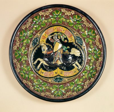 Dish with relief decoration, by Bichweiler of Hamburg, 1880 by German School