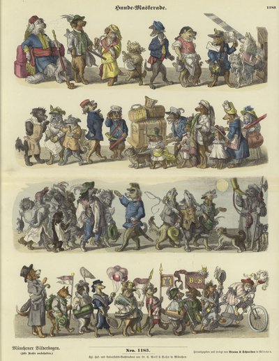 Dogs Masquerade by German School