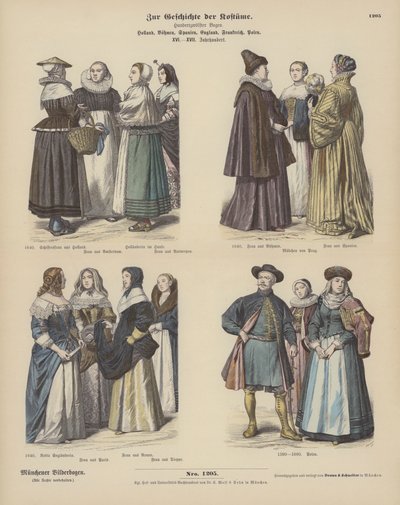 Dutch, Bohemian, Spanish, English, French and Polish Costumes by German School