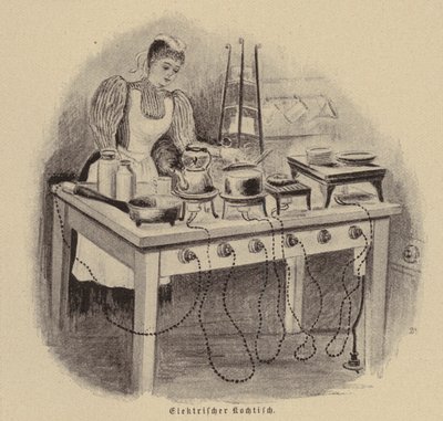 Electric cooking table by German School