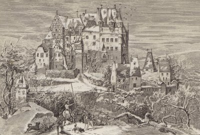 Eltz Castle, in the hills above the Moselle River, Germany, as it looked at the end of the 16th century by German School