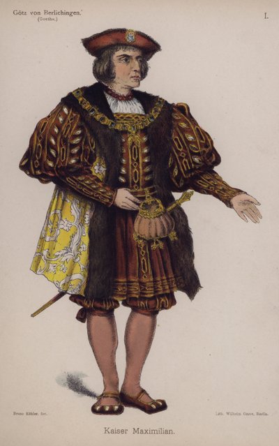 Emperor Maximilian, from Gotz von Berlichingen by Goethe by German School