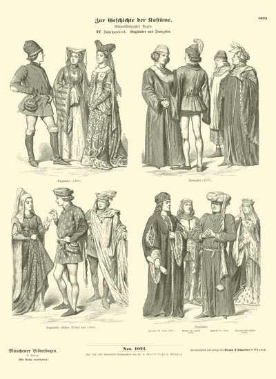 English and French Costumes, 15th Century by German School