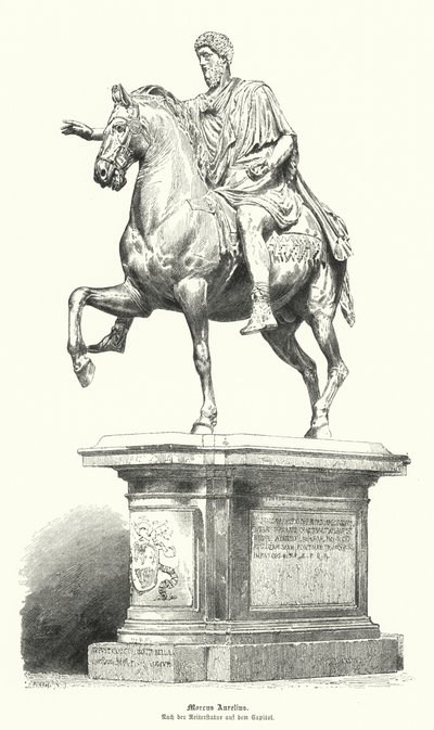 Equestrian Statue of Marcus Aurelius, Roman Emperor by German School