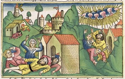 Exodus 11:1-10 The Seven Plagues of Egypt: the death of the eldest sons, from the Nuremberg Bible by German School