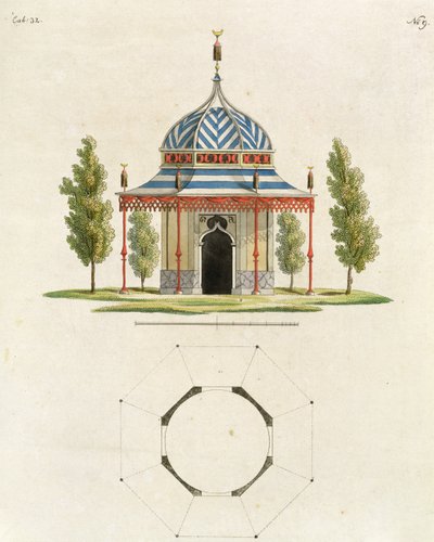 Exterior of a Chinese Garden Temple, from Recent New Ideas for the Garden, published 1779 by German School