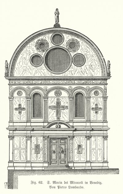 Facade of the Church of Santa Maria dei Miracoli, Designed by Pietro Lombardo, Venice, Italy by German School