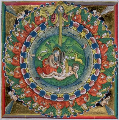 Facsimile Copy of Genesis 2:22 God Created Eve, from the Nuremberg Bible by German School