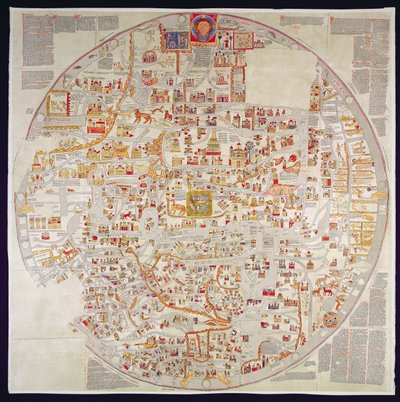 Facsimile copy of the Ebstorf Mappamundi, made for the convent at Ebstorf, near Lüneberg, circa 1339 by German School