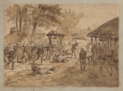 Fighting near the River Tivok, Serbia, Serbian-Ottoman War by German School