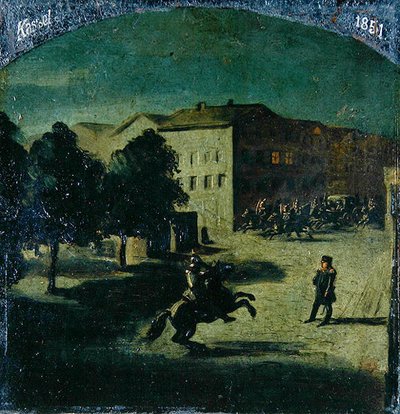 Flight of Elector Friedrich Wilhelm I by German School