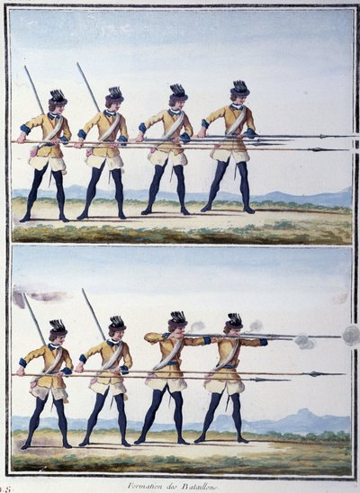 Formation of battalions - in "My Dreams" by the Count of Saxony by German School