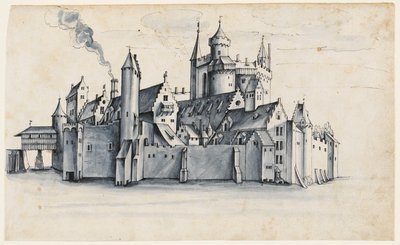 Fortified Town Surrounded by Water by German School