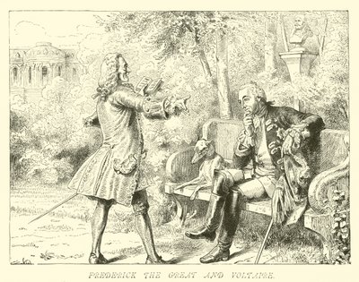 Frederick the Great and Voltaire by German School