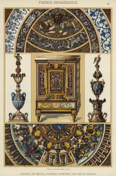 French Renaissance, Enamel on Metal, Pottery Painting and Metal-Mosaic by German School