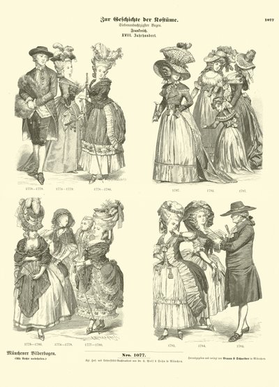 French Costumes, 18th Century by German School