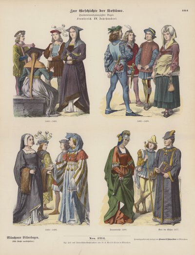 French Costumes of the 15th Century by German School