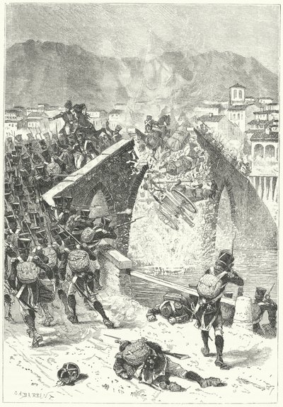 French soldiers attacking Monsterrat, Spain by German School