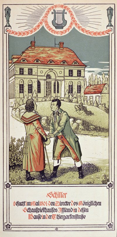 Friedrich von Schiller (1759-1805) visits the Director of the Theatre Royal in Berlin in May 1804, 1906 by German School