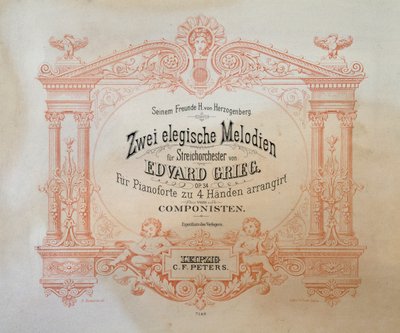 Frontispiece of Zwei elegische melodien by German School
