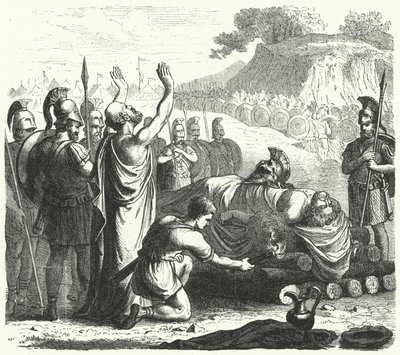 Funeral Ceremony after the Battle of Coronea, 394 BC by German School