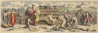 Funeral of a hero in Ancient Greece by German School