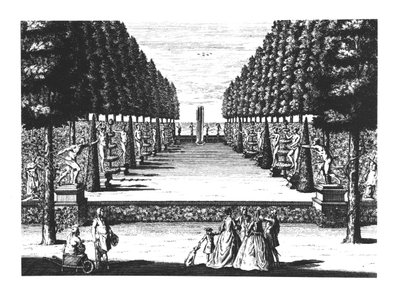 Garden Theatre at Herrenhausen, engraved by Joost Van Sasse by German School