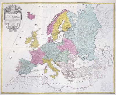 General Map of the whole of Europe, divided into its main countries, 1782 by German School