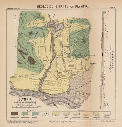 Geological Map of Olympia by German School
