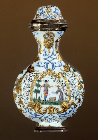 German Art: Fragrance bottle of the 18th century (enamel; scene of chinoiserie) by German School