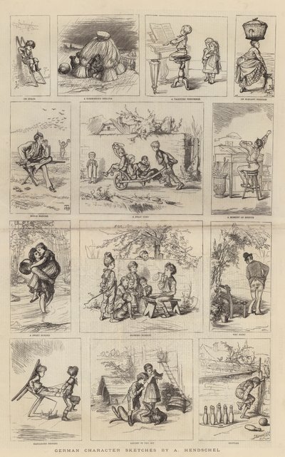 German Character Sketches (engraving) by German School
