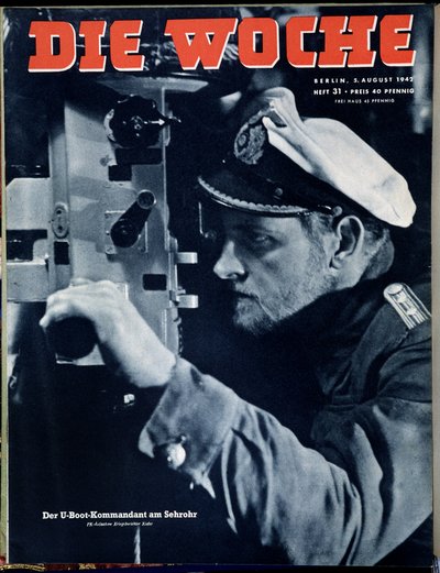 German Navy, U-boat commander in periscope observation, cover 