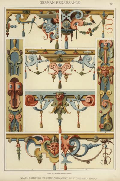 German Renaissance, Wall-Painting, Plastic Ornament in Stone and Wood by German School