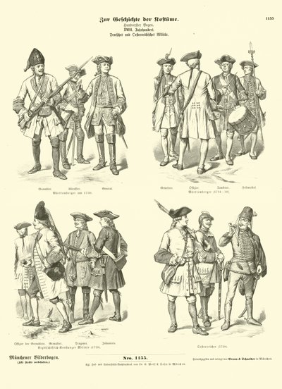 German and Austrian Military Uniforms, 18th Century by German School