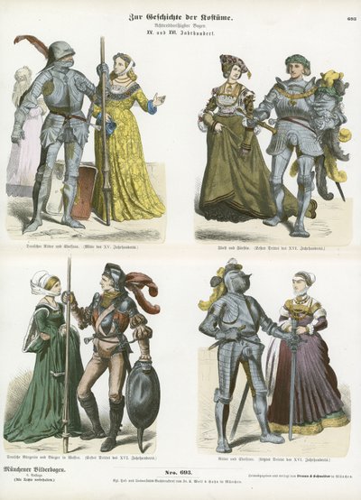 German armour and costumes, 15th and 16th Century by German School