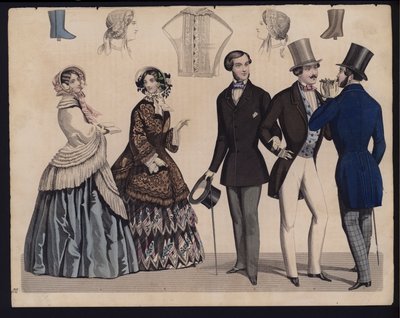 German fashion plate, mid 19th century by German School