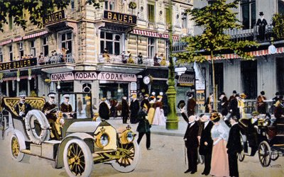 German postcard depicting parade of Kaiser Wilhelm II, c.1912 by German School