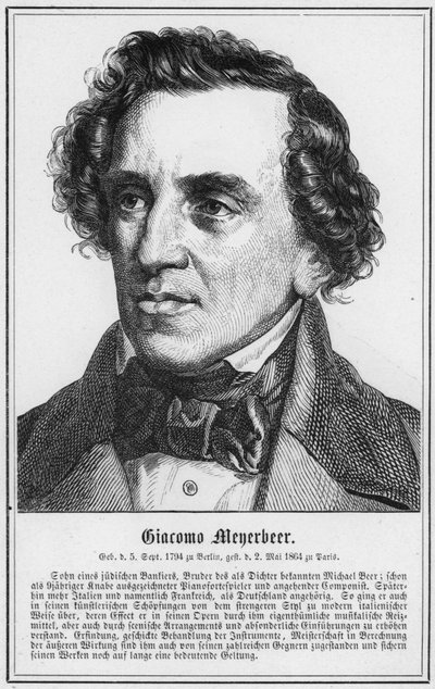 Giacomo Meyerbeer (engraving) by German School