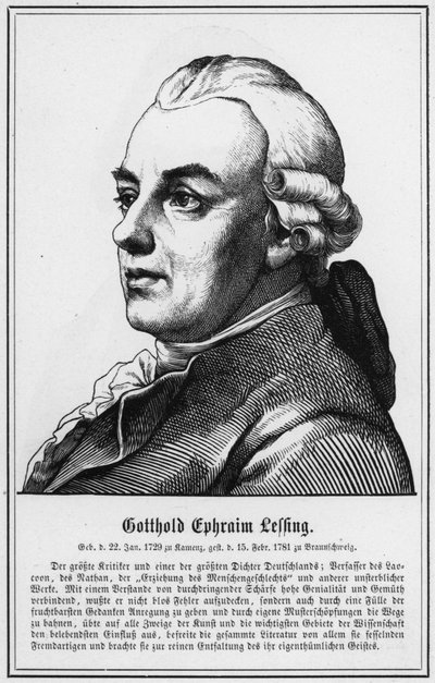 Gotthold Ephraim Lessing (engraving) by German School