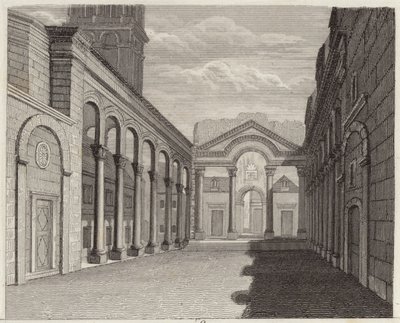 Hall of the Palace of the Roman Emperor Diocletian, Spalato (Split, Croatia). Illustration for Bilder-Atlas by German School