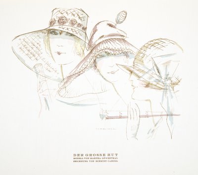 Hat Designs by Martha Lowenthal, from Styl by German School